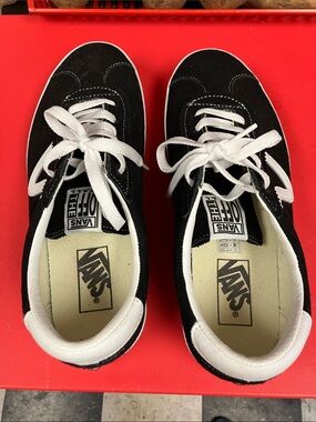 Vans Black and White Low-Top Skate Sneakers